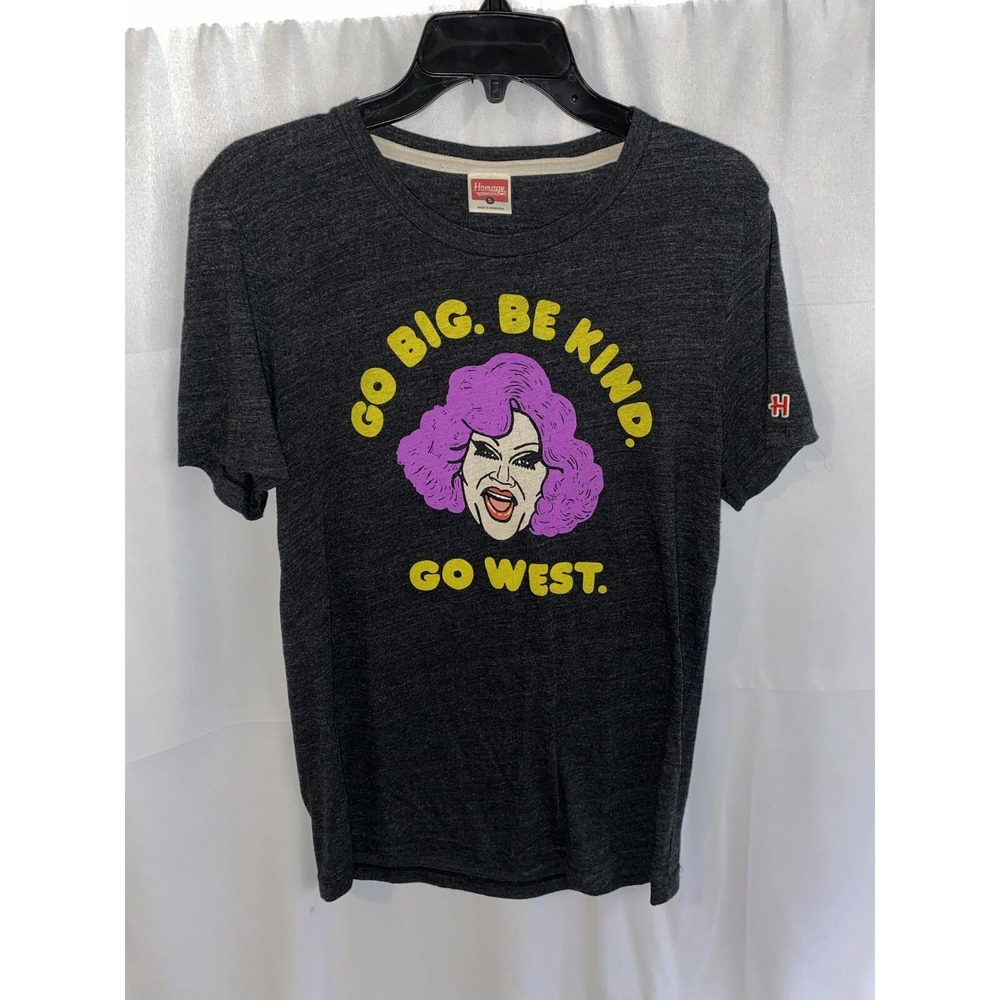Homage Nina West Go Big Be Kind Go West T Shirt Small‎